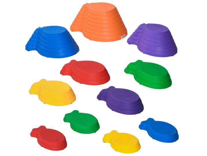 Outsunny Balanciersteine für Kinder Flußsteine 11-teiliges Balance Steine, Mehrfarbig, Kunststoff, 31x20x42 cm, unisex, Freizeit & Co, Gartenspielzeug