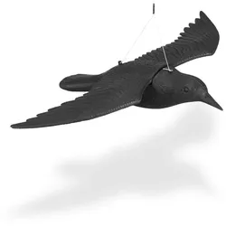 Relaxdays 4x Taubenschreck Krähe fliegend Schwarz