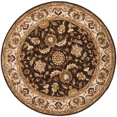SAFAVIEH Handmade Royalty Chocolate Brown/ Beige Wool Rug