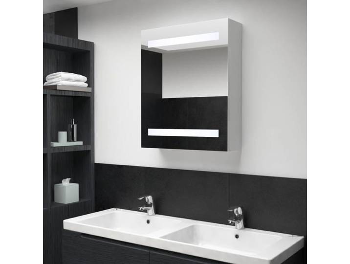 Armoire de Salle de Bain à Miroir LED Armoire à LED Murale Armoire de Rangement Chambre à Coucher Maison Intérieur 285115