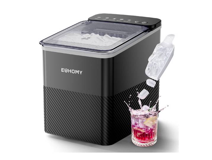 EUHOMY Eiswürfelmaschine Eiswürfelmaschine, 9 Eiswürfel in 2 Größen, Automatische Reinigung, 9 Eiswürfel in 2 Größen,für Büro/Küche/Schlafzimme