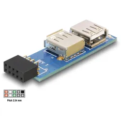 USB Adapter Delock Pinheader -> 2x A Bu/Bu re/li