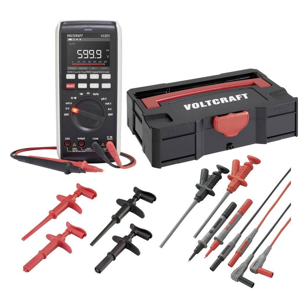 Voltcraft VC-831 SE Set Systainer Klemmen (CAT III 1000V, CAT IV 600V, Hand-Multimeter) (3342859+2181316+1674350+1674351+2482813+3315070+33)