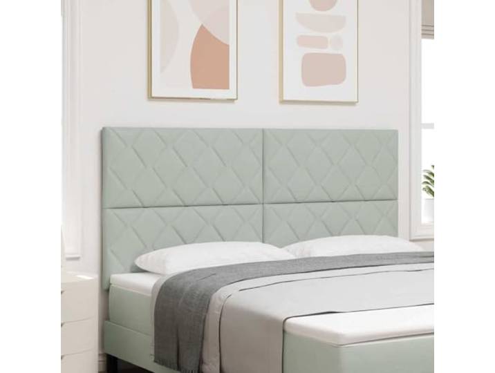 Modernes Kopfteil aus Samt hellgrau 180 cm höhenverstellbar mit Samt und Ingenieurholz gepolstert für elegante Optik und Haltbarkeit.
