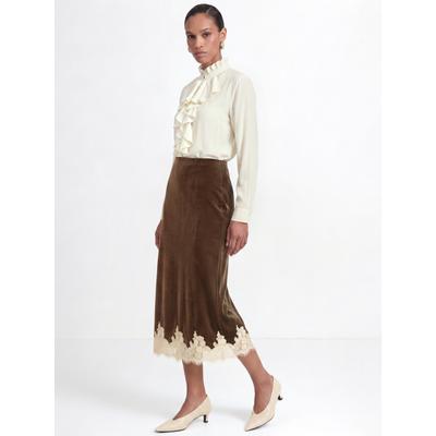 Midirock RICHROYAL "Rich & Royal", Damen, Gr. 40, braun (chocolate torte), Obermaterial: 96% Polyester, 4% Elasthan, Röcke