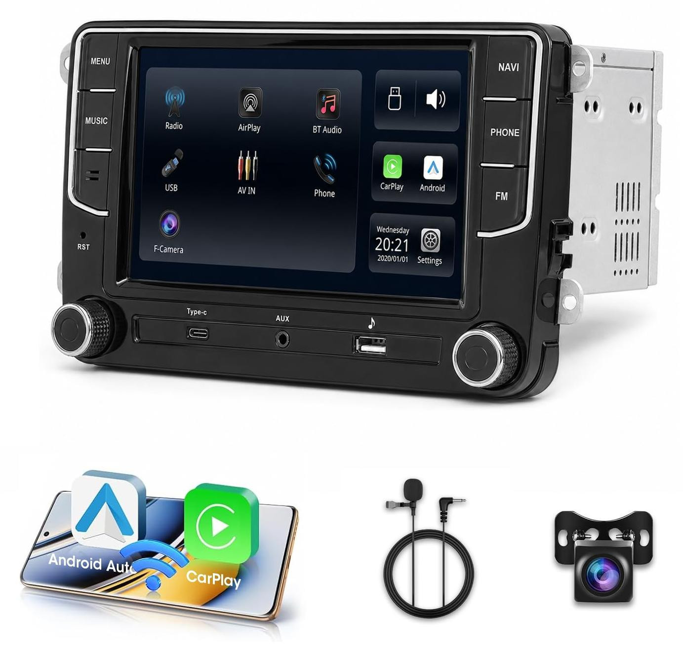 Selius 7 inch autoradio met HD touchscreen voor Volkswagen