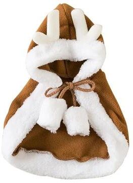 Uplifted Goods Cozy Santa Cape And Hat Costume For Pets With Warm Scarf reindeer l