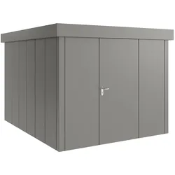 Hörmann Metall-Gerätehaus "Juno" mit Flachdach, JFD11 - Design, 262 x 310 cm (B x T),graualuminium,