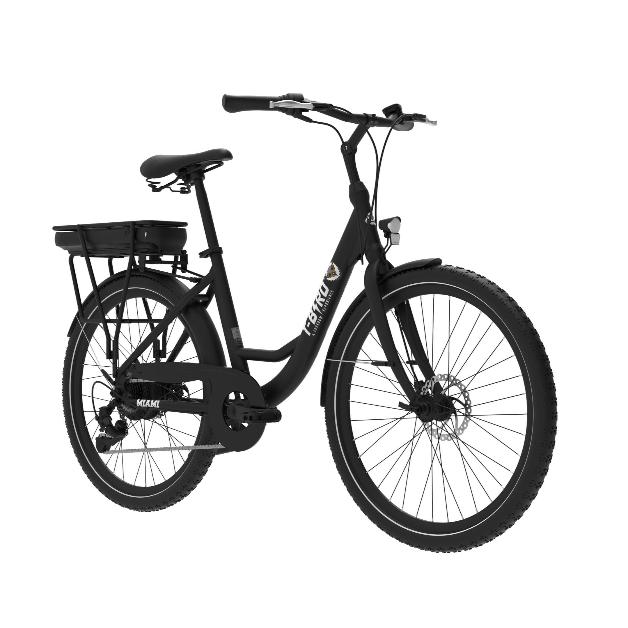ZMH Elektrofahrrad Pedelec E-Mountainbike 250 W Heckmotor, 36 VAkku 7 Gang Shimano Kettenschaltung 25 km/h mit mechanischem V-Lock hinten Schwarz