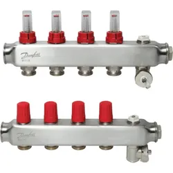 Danfoss FBH-Verteiler SSM-4F 4 Kreise, mit Durchflussanzeige