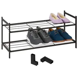 Relaxdays Metall Schuhregal stapelbar Schwarz