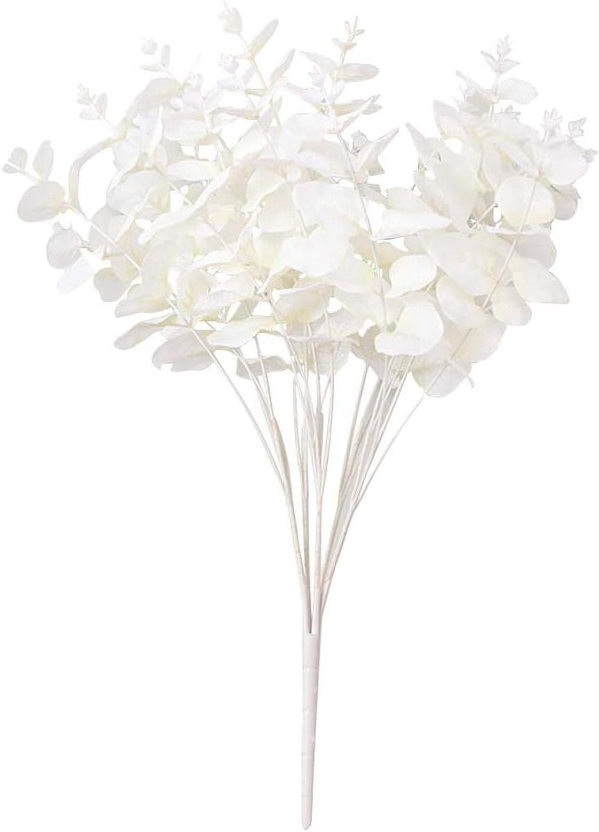 Kunstmatige Eucalyptusbladeren - Witte Nep Eucalyptus Takken voor Huisdecoratie - 47 cm