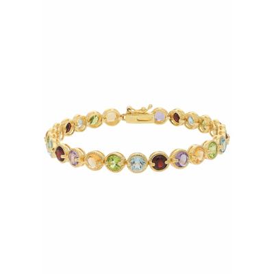 Armband FIRETTI "Schmuck Geschenk Silber 925 Armschmuck Armkette Edelsteine", gold (silber, 925, goldfarben, lila, rot, grün, gelb, hellblau, lila, rot, grün, gelb, hellblau), Armbänder, Damen, 18,5cm, Silber 925 (Sterlingsilber), Armband, mit...