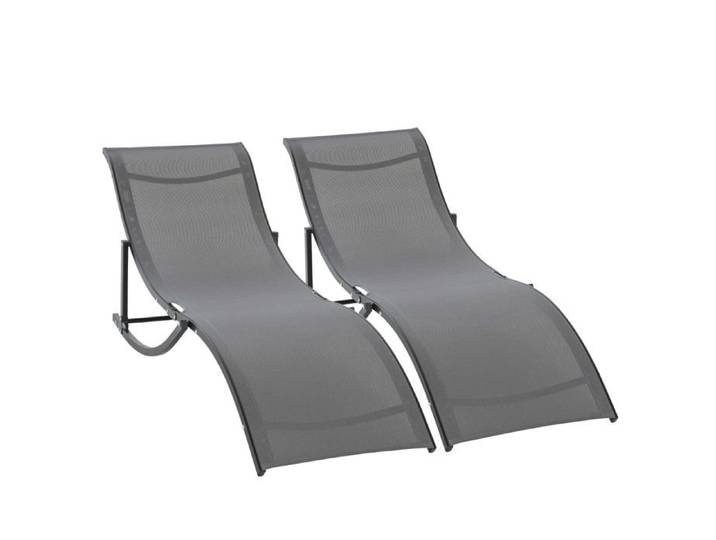 Lot de 2 bains de soleil TERRY anthracite