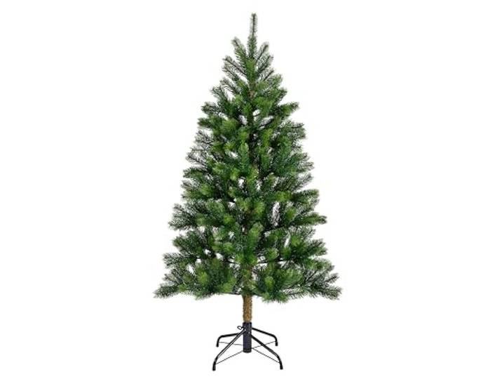 Everlands Künstlicher Weihnachtsbaum Kenmore Tanne 150 cm – realistisch, pflegeleicht, inkl. Metallständer & Bodenschutz, 81 cm Durchmesser
