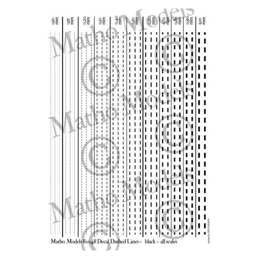 Matho Models Decal Dashed Lines - black (80048)