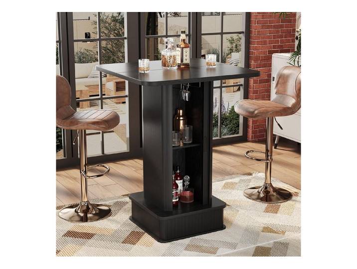 LuxusKollektion Bartisch Bartisch Stehtisch Schwarz 97x70x70cm (1-St)