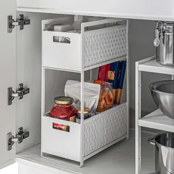 Yamazaki Tower Schrank-Aufbewahrungskorb Metall weiß