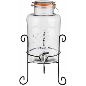 APS Getränkespender Old Fashioned 10409 7 Liter, Glas, mit Ständer und Zapfhahn