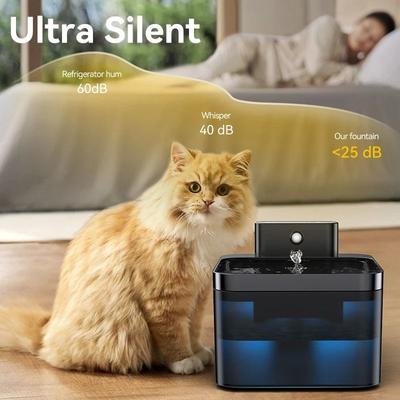 Uplifted Goods Smart Wireless Pet Water Fountain 2 .2 L Premium Filtered Dispenser black 2.2l