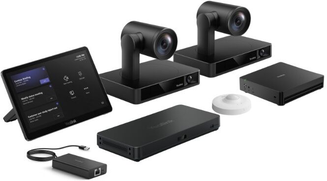 Yealink MVC S90-C5U Kit Microsoft Teams Rooms autonome avec deux caméras PTZ 4K, un processeur AVHub et une tablette tactile de 11,6'', pensé pour les