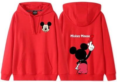 Inspired Living Donald & Daisy Cozy Couple Hoodie Disney Cartoon Fleece Sweatshirt For Women red m