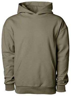 Independent Trading Co. IND420XD Mainstreet Hooded Sweatshirt in Olive size XS   Cotton/Polyester Blend