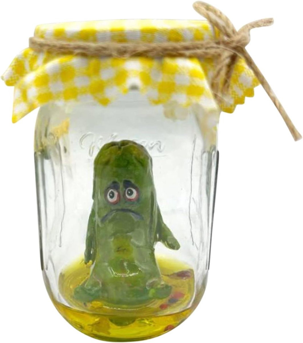 Handgemaakt Augurk Ornament - Meerkleurig Bureau Decoratie - Hoogte: 13.5 cm