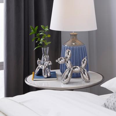 ARCILLA ELEMENTAL Gold Porcelain Ceramic Balloon Dog Sculpture (Set of 2) - Gold, Silver, White, Black, Multi Colored