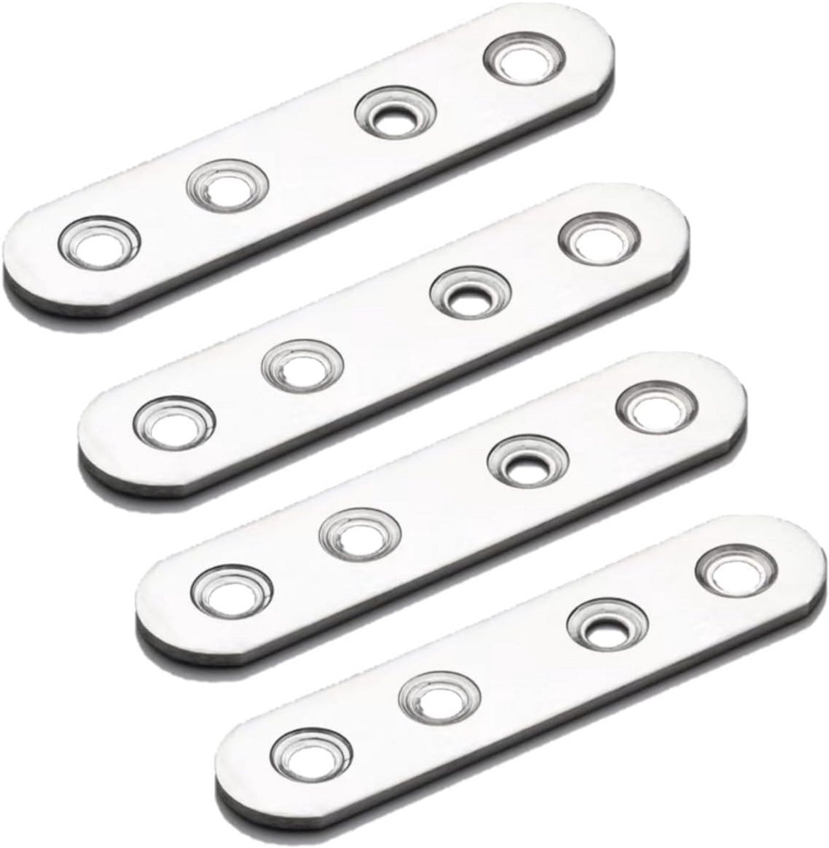 4 Stuks Hoeksteunen RVS Winkelhaak Montagebeugel voor Planken en Frameconstructies