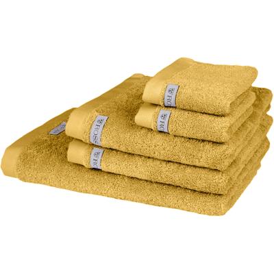 Handtuch Set ROSS "Sinfonie", gelb (senf), 5 Stk., Frottier, Frottier, Obermaterial: 100% Baumwolle, Handtuch-Sets, beinhaltet Handtücher, Badetuch und Gästetücher