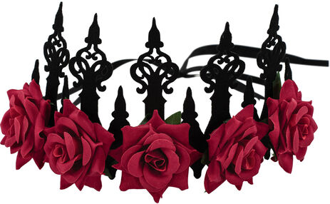 Stirnschmuck "Krone", schwarz/rot