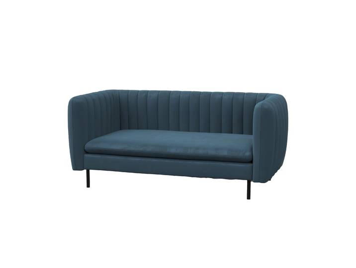Sofa Samt ASHLEY 2-Sitzer blau