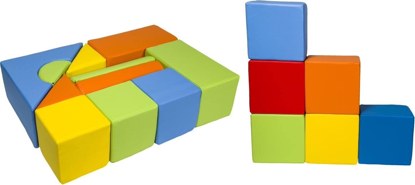 Zamek+Würfel-Set: 17 große Schaumstoffbausteine. Zamek+Würfel-Set: 17 große Schaumstoffbausteine (Farbe: weiß, Cappuccino)