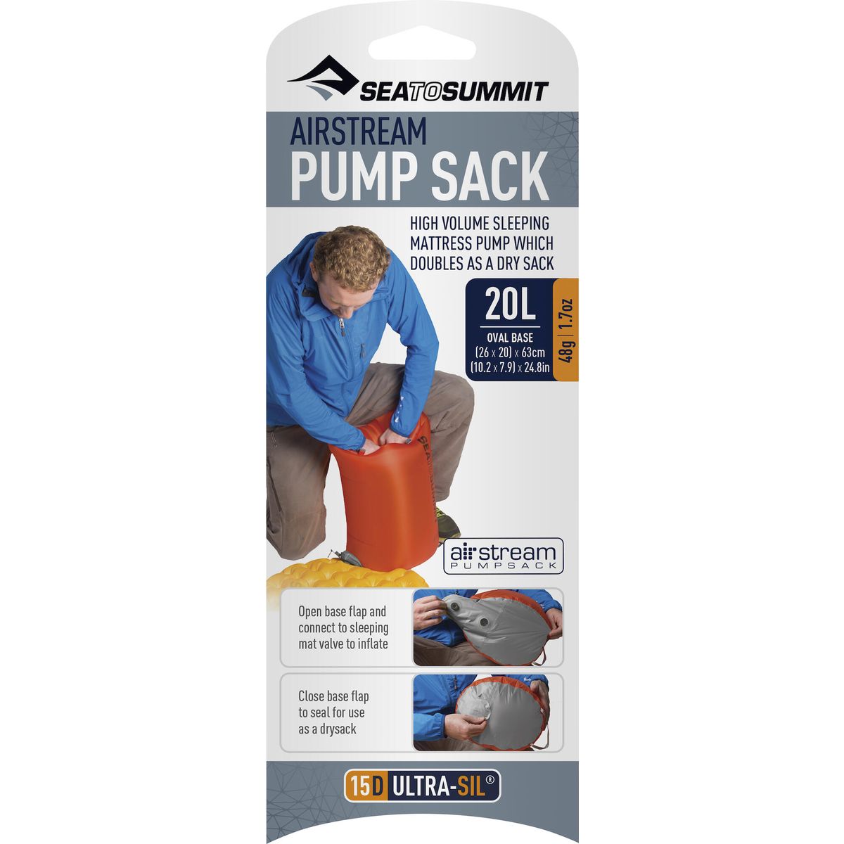 Sea to Summit Air Stream Pump Dry Sack orange One Size AMASD