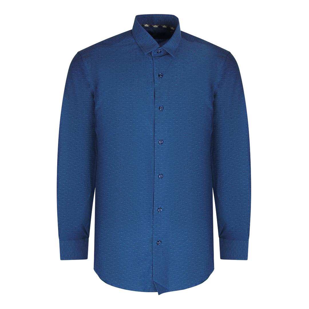 Blaues Langarmhemd mit Streifenmuster von Aquascutum
