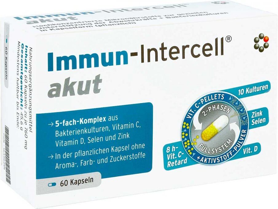 Immun Intercell akut hartkapsel mit msr.überz.pell.