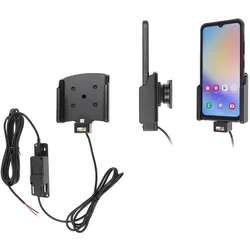 Brodit Halter Aktiv, mit Festanschluss, 12/24V, für SAMSUNG Galaxy XCover 7 (Ladung über TypC Ansch, Smartphone Halterung, Schwarz