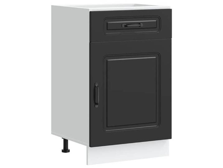 En solde  Armoire de cuisine Kalmar Placard de cuisine Pieds réglables noir bois d'ingénierie A855