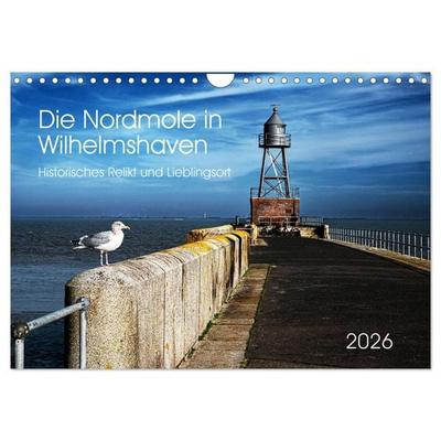 Die Nordmole in Wilhelmshaven. Historisches Relikt und Lieblingsort. (Wandkalender 2026 DIN A4 quer), CALVENDO Monatskalender