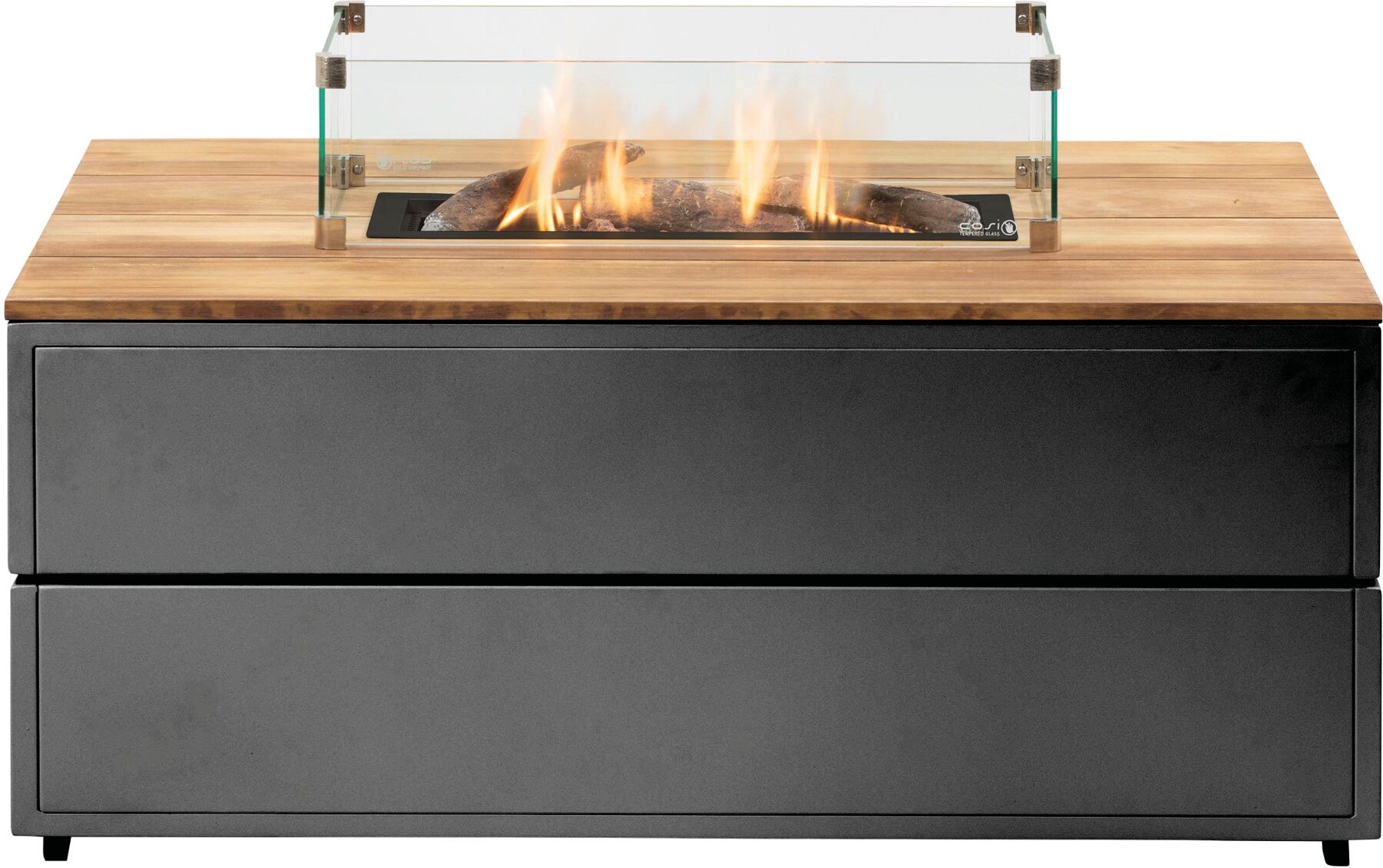 Cosi - Cosipure 120 Rectangular Fire Pit Black and Teak