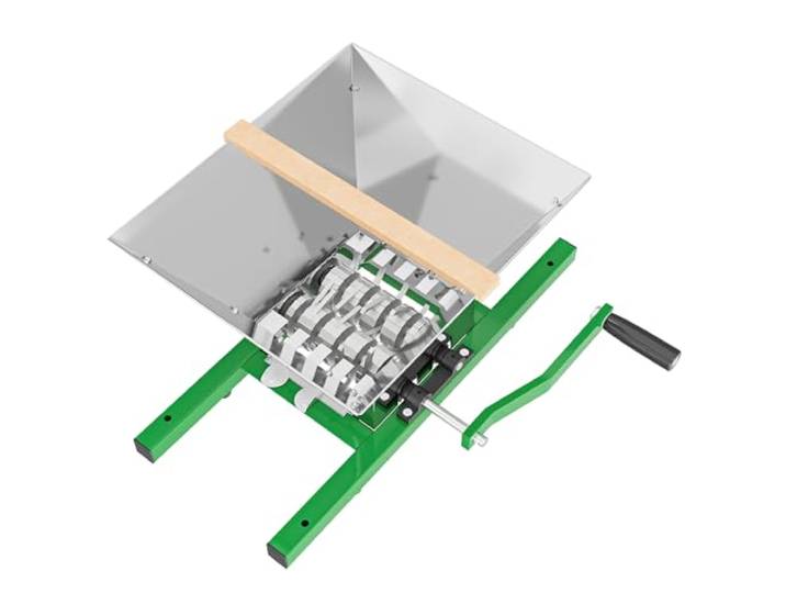 Wiltec Obstmühle mit 7L Trichter und Handkurbel Obsthäcksler leicht zu reinigen für Saftpresse Obstpresse zur Herstellung von Saft Würze oder Most