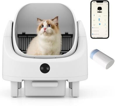 Costway Self-Cleaning Open-Top Cat Litter Box with APP Control for Multi-Cat