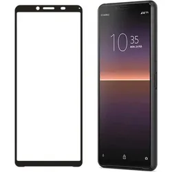 Screenguard Sony Xperia 10 II Full Screen Panzerglas Schutzfolie 2.5D 9H (Sony Xperia 10 II), Smartphone Schutzfolie, Schwarz