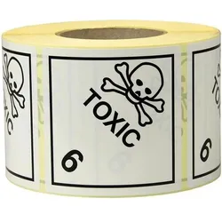 Transpak, Etiketten, Etiketten Masse 100x100mm Papier weiss Aufdruck Toxic