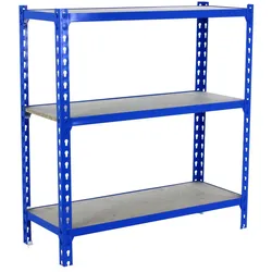 SimonRack Schwerlastregal 900x800x500 mm, 3 Ebenen, Holzböden, 150 kg Tragkraft pro Ebene, Blau - Maderclick