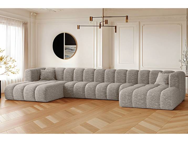 Kaiser Möbel Ecksofa U-form Sofa Grand U XL modular stoff Haga und Salvador, Große Auswahl an Farben, komfortabel, praktisch, modular
