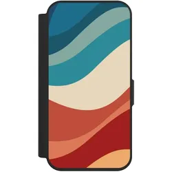 Nivocase Klapphülle für Apple iPhone 15 Pro Handyhülle aus Kunst Leder NIVOflip schwarz Farbe Farbverlauf (Apple iPhone 15 Pro), Smartphone Hülle, Schwarz
