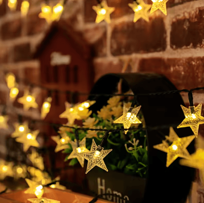 Inspire Curations Solar LED Star String Lights For Outdoor Garden Decor warm Light 22 Meter 200 Lights