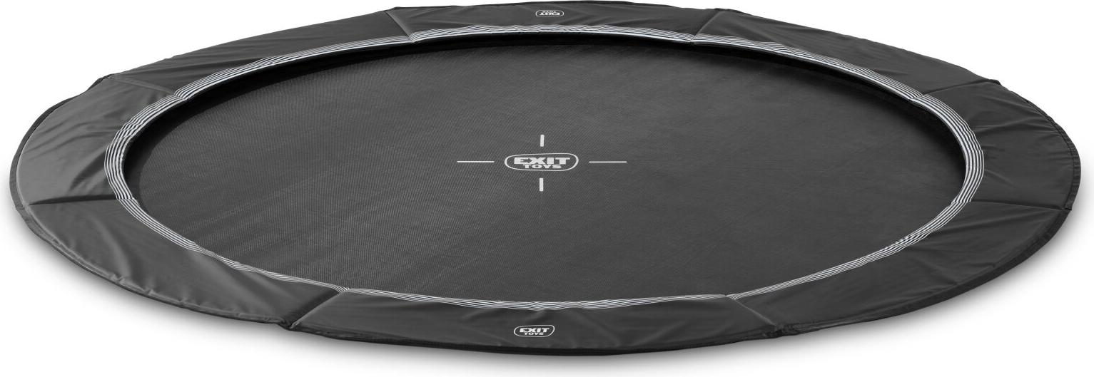 EXIT InTerra Sporttrampolin ø305cm, Bodentrampolin, Rund, für Kinder, Schwarz